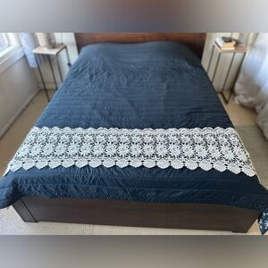 Vintage Bed Accent Sofa Headrest Table Runner Farmhouse Hollowout Lace 
#0828243